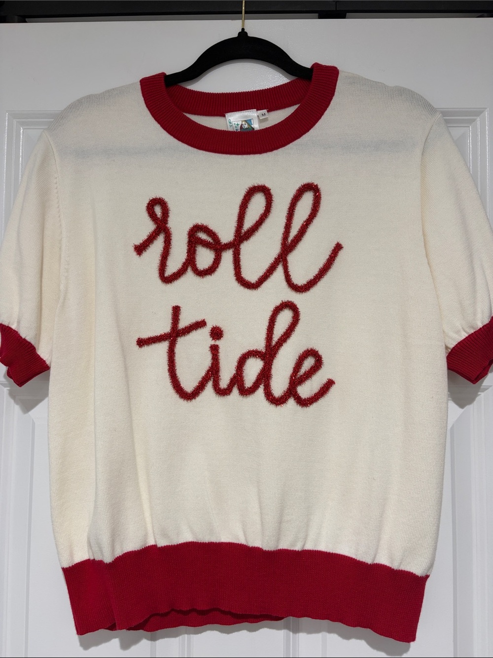 QUEEN OF SPARKLES Roll Tide Tinsel Game Day Sweater